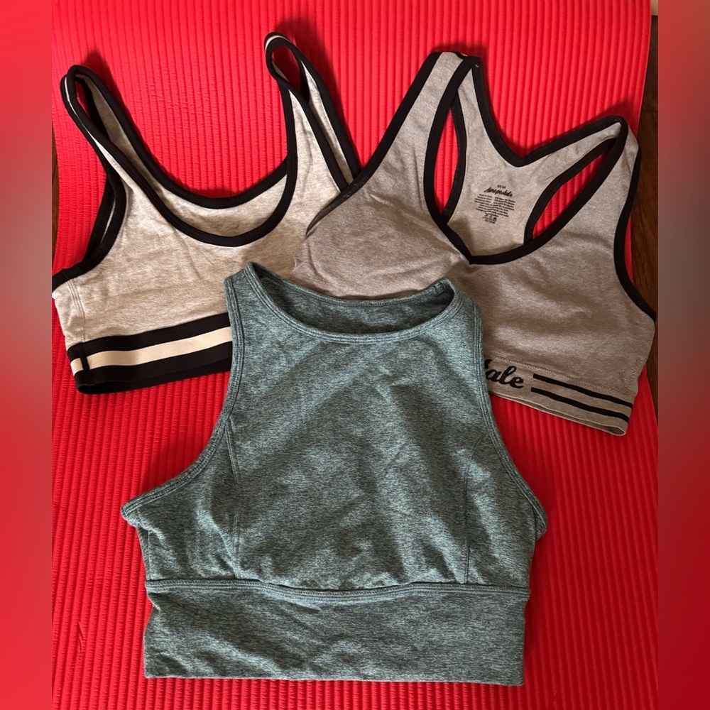 Hollister Gray and Teal Sports Bras Trio
